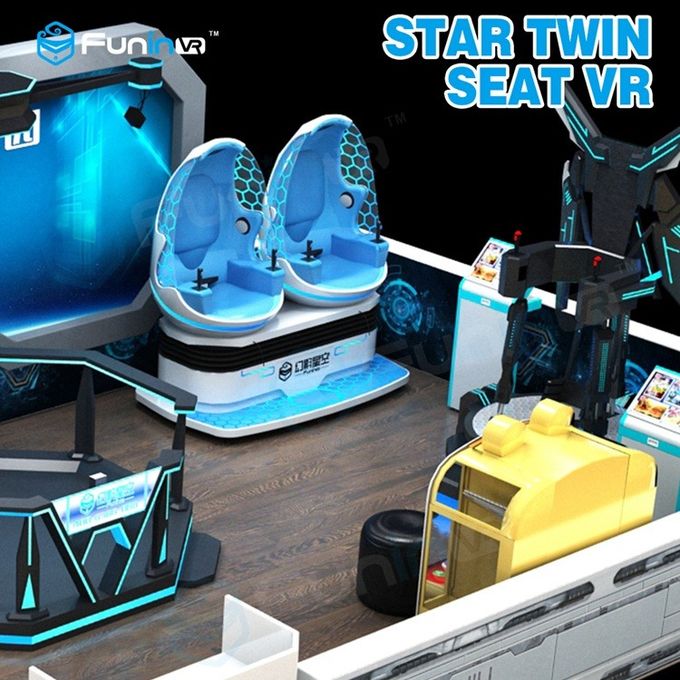 Machine de tir de la glissière du jeu électronique de doubles sièges VR/VR avec deux cabines d'oeufs