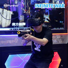 Simulateur de réalité virtuelle de vue de la vidéo 360 tenant la guerre infinie