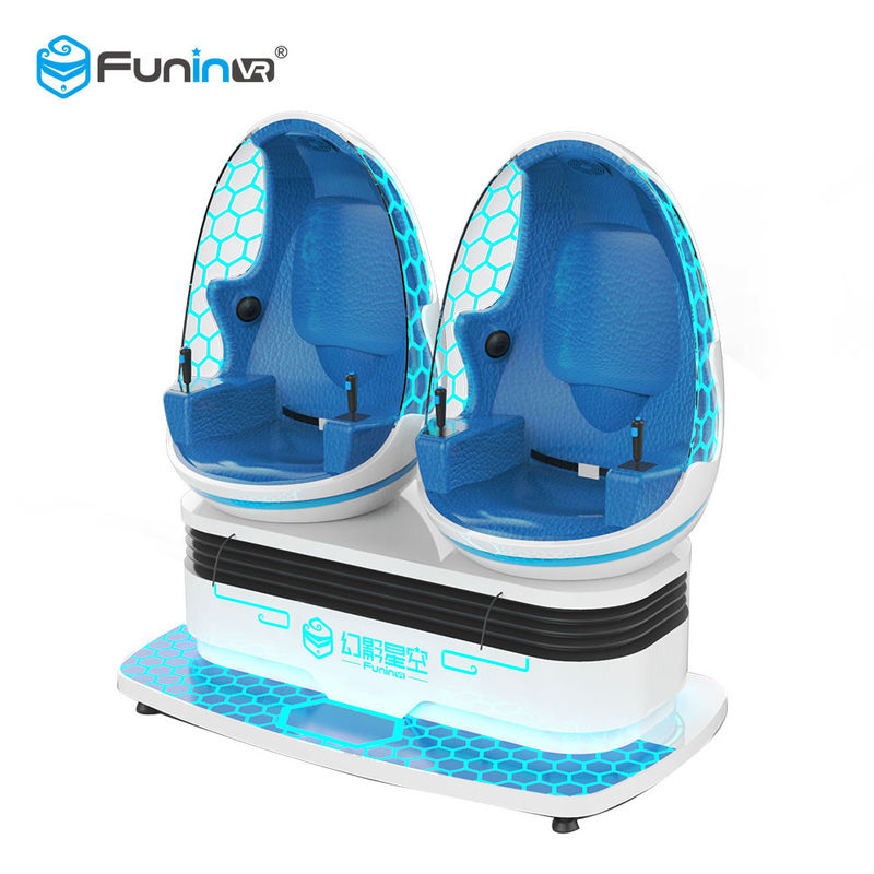 Simulateur blanc bleu de réalité virtuelle de cinéma de cabine de tour des sièges 9D VR de la couleur deux pour le parc d'attractions d'enfants