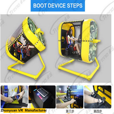 Parc d'attractions jaune de 720 degrés VR Flight Simulator avec des verres de HTC 220 volts