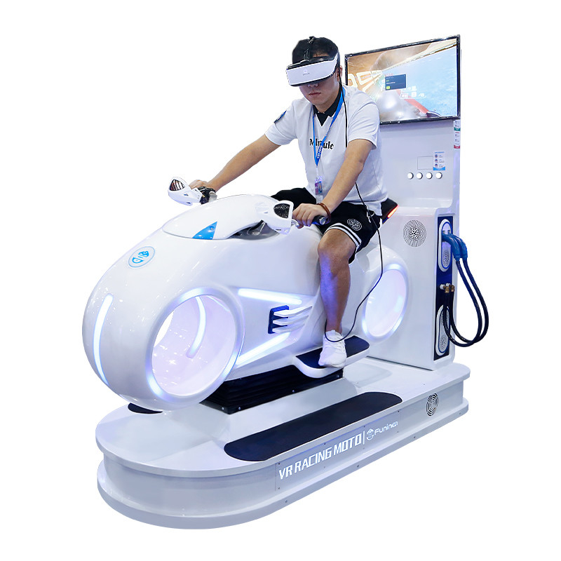Simulateur de course de moto VR immersif HD contrôle de mouvement d'écran pour l'intérieur extrême