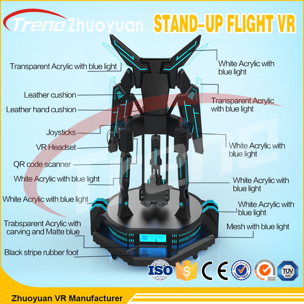 Drôle tenez le noir de simulateur du vol VR avec des lumières de LED pour le supermarché