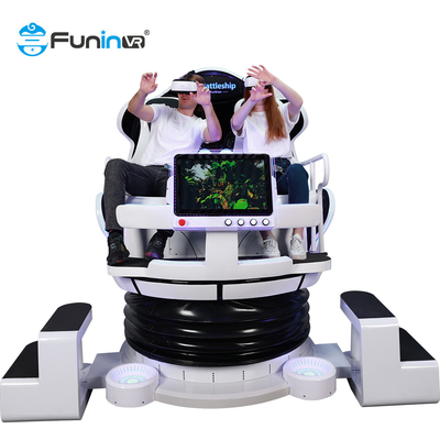 Simulateur de cinéma de réalité virtuelle de joueurs du double 2 de chaise des oeufs VR du cuirassé 9D de VR